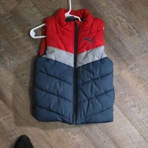 Puma Red and Black Puffer Vest
